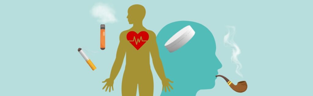 illustration av symptom på nikotin i kroppen