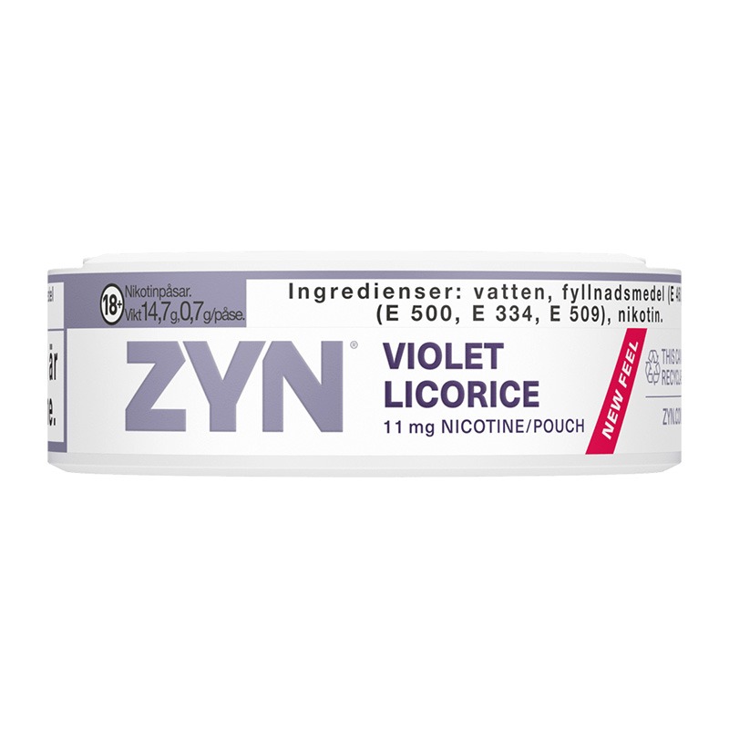 ZYN Violet Licorice Extra Stark Sida Tillfällig