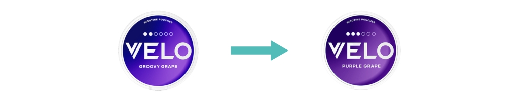 VELO Groovery Grape Mini byter namn till VELO Purple Grape Mini