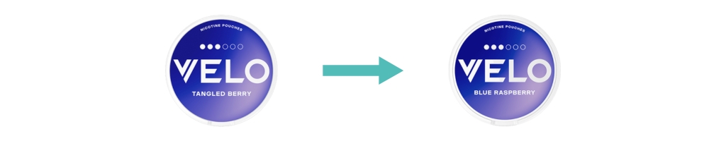 VELO Tangled Berry byter namn till VELO Blue Raspberry
