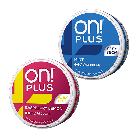on! Plus Mix Mint & Raspberry Lemon Regular 2 pack
